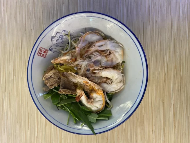 Homemade Pork Ribs Big Ang Kar Prawn Noodles 自制排骨大红脚虾面