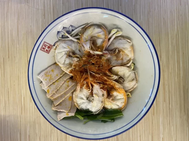 Big Ang Kar Prawn Pork Slices Noodles 大红脚虾肉片面